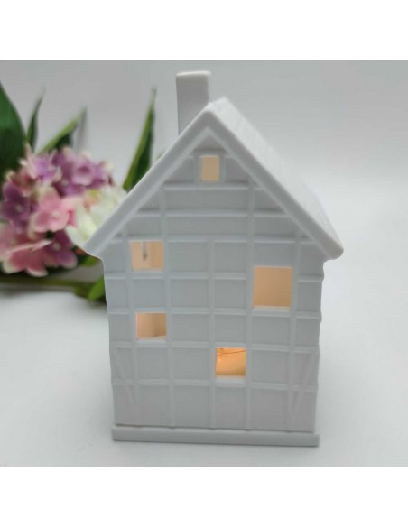 Photophore maison "colombage"